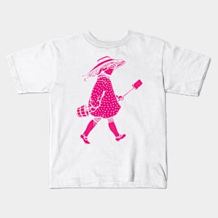 Girl In Pink Design Vintage Kids T-Shirt